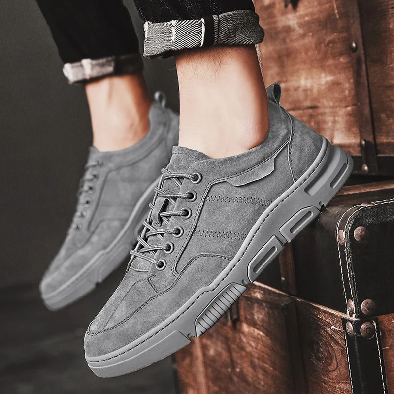 

Handmade men shoes Genuine leather Men casual shoes lace up Fashion High quality men flats shoes outdoor Moccasin Walking shoes