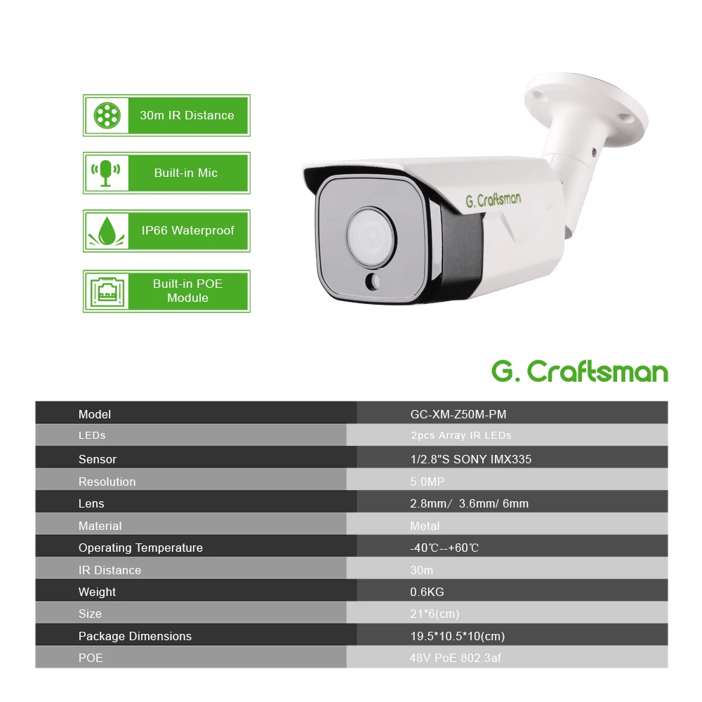 xmeye z 5mp poe ip camera sony imx335 face audio outdoor waterproof infrared night vision onvif cctv video surveillance security free global shipping