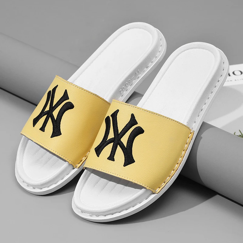 Новые тапочки мужские летние модные трендовые из натуральной кожи с