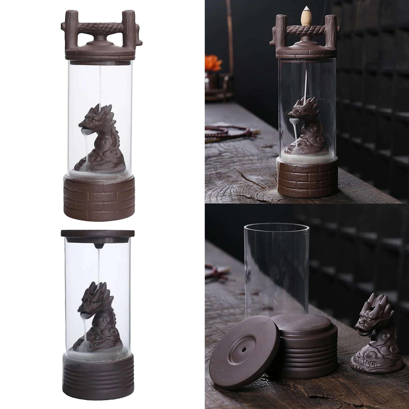 

Ceramic Incense Smoke Flow Backflow Holder Dragon Incense Holder Dragon Backflow