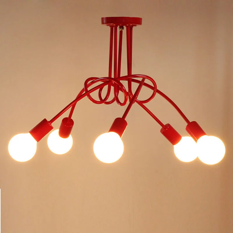 

Modern Ceiling Lights Living Room Bedroom Dining Room Lamp Nordic Simple Style Iron Metal Spray Painting Process Black White Red