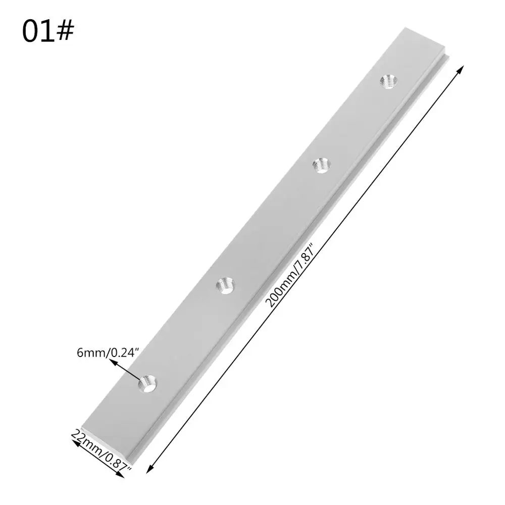 

M6 M8 200mm Slide Slab T Track Slot For T-slot Miter Track Fixture Slot Router Table Woodworking Tools