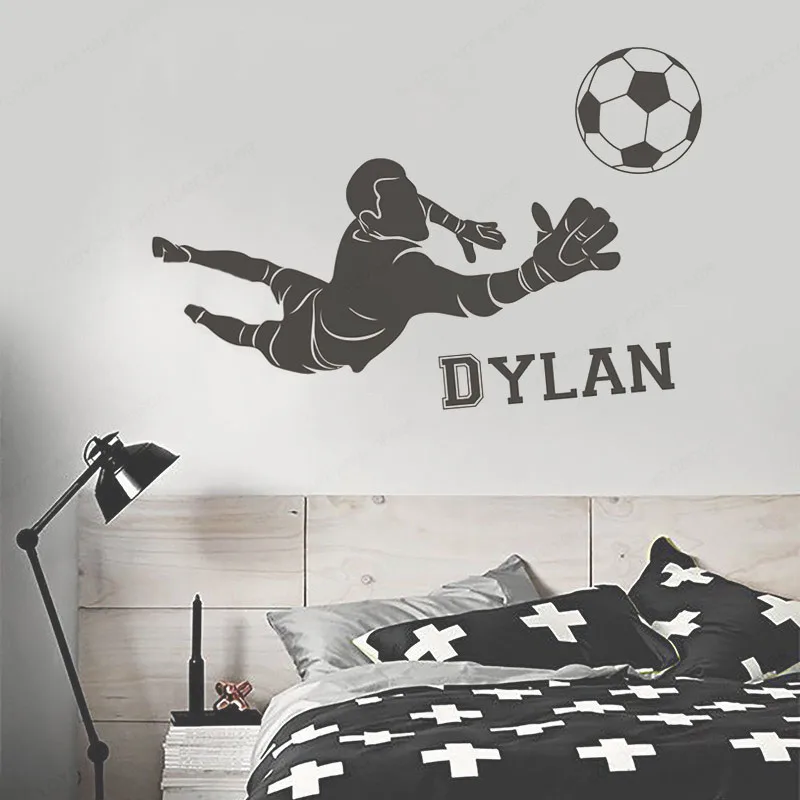 Футбольный вратарь Виниловая наклейка на стену футбольный клуб детская комната