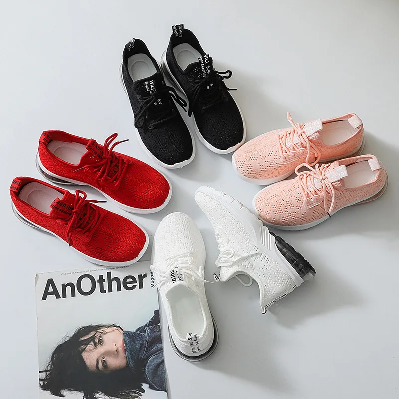 2020 Fashion zoom air mesh sock shoes womens sneakers off white summer pink red speed trainer tenis feminino flats black slip on | Обувь