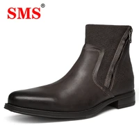 sms retro zipper men boots leather classic men shoes comfortable soft sneakers walking shoes zapatos de hombre outdoor boots