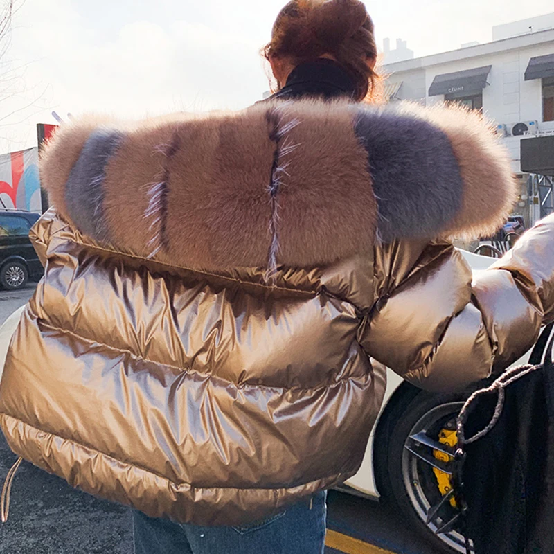 SHENGPALAE Повседневный лоскутный женский пуховик с капюшоном и длинным рукавом на