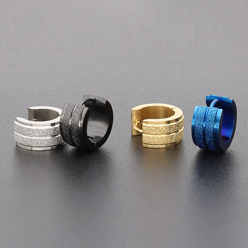 2 шт. новые матовые серьги-кольца из нержавеющей стали маленькие круглые для