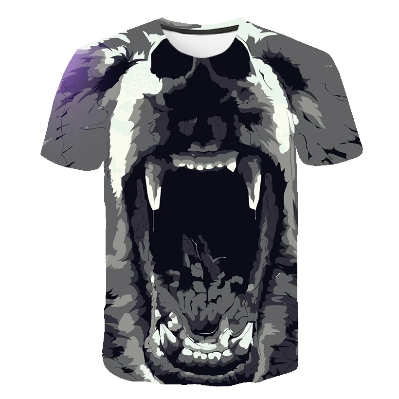 

Russian T shirt bear animal Men Tshirt Casual 3d T-shirt Streetwear Mens Clothing 2021 New Summer Casual Short Sleeve 110-6XL