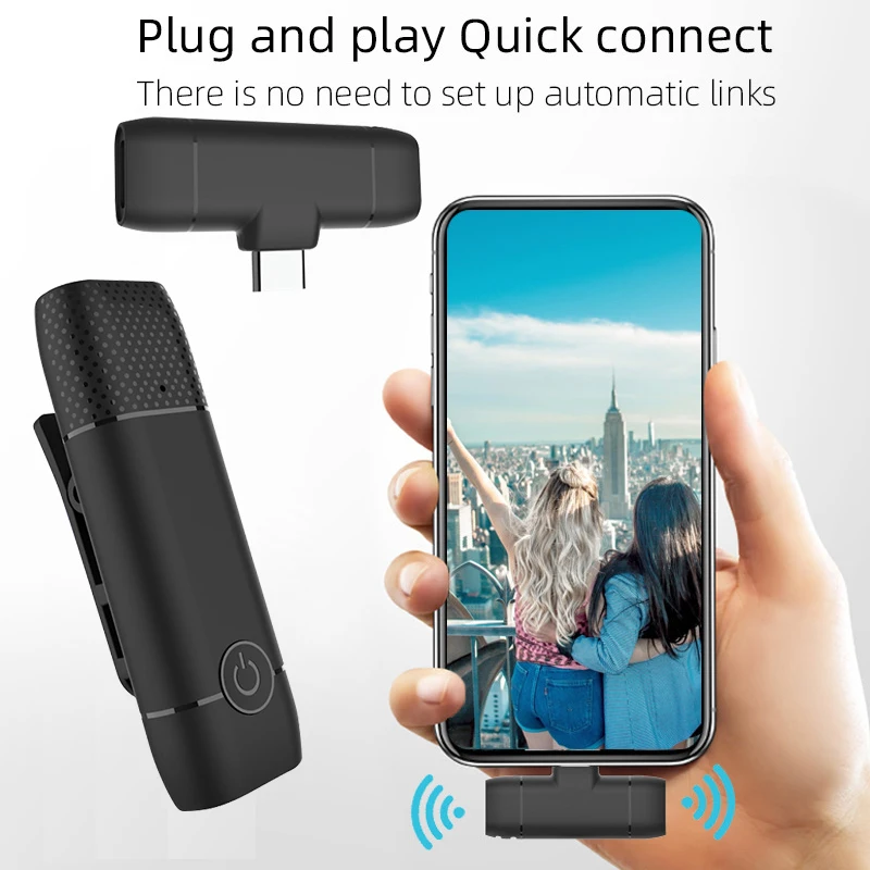 Беспроводной мини-микрофон петличный микрофон с разъемом Type-C Lightning для игр в