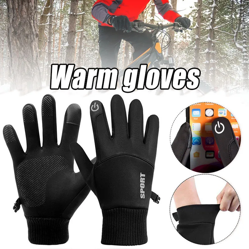 

Winter Warming Gloves Unisex Full Finger Non-Slip Touch Screen Gloves for Cycling Skiing Running ED889