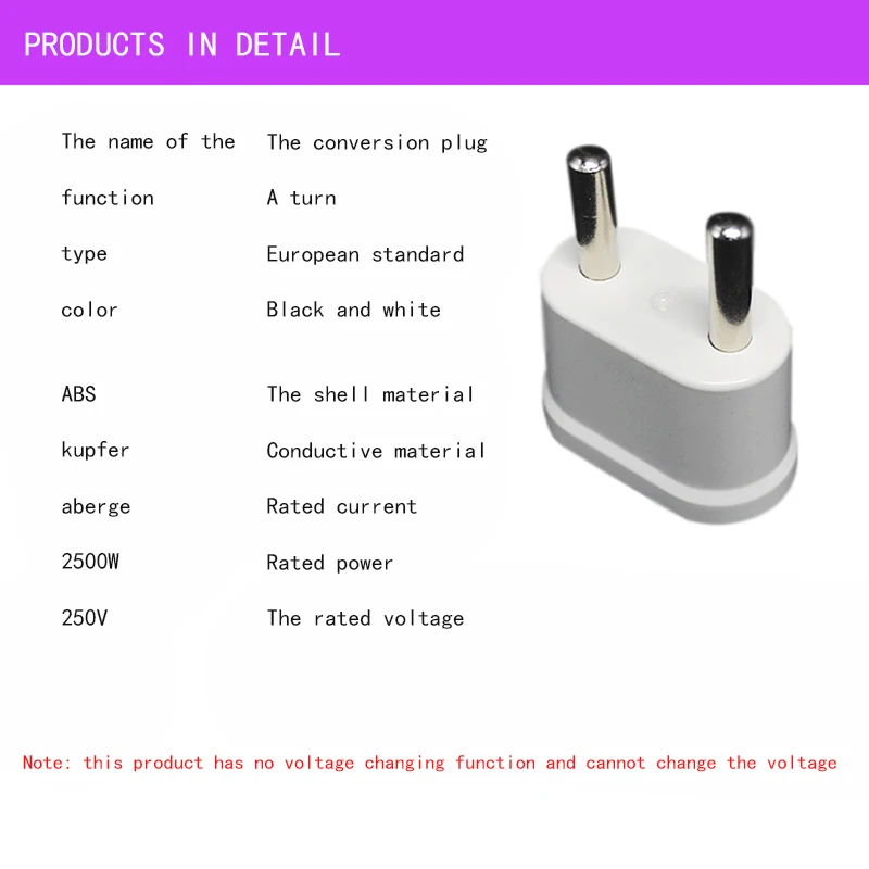 Дорожный адаптер питания с европейской вилкой адаптеры переменного тока