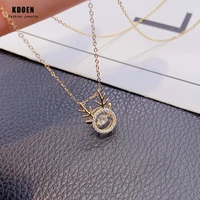 european and american fashion designers christmas elk pendant necklace for woman fashion korean jewelry luxury clavicle chain