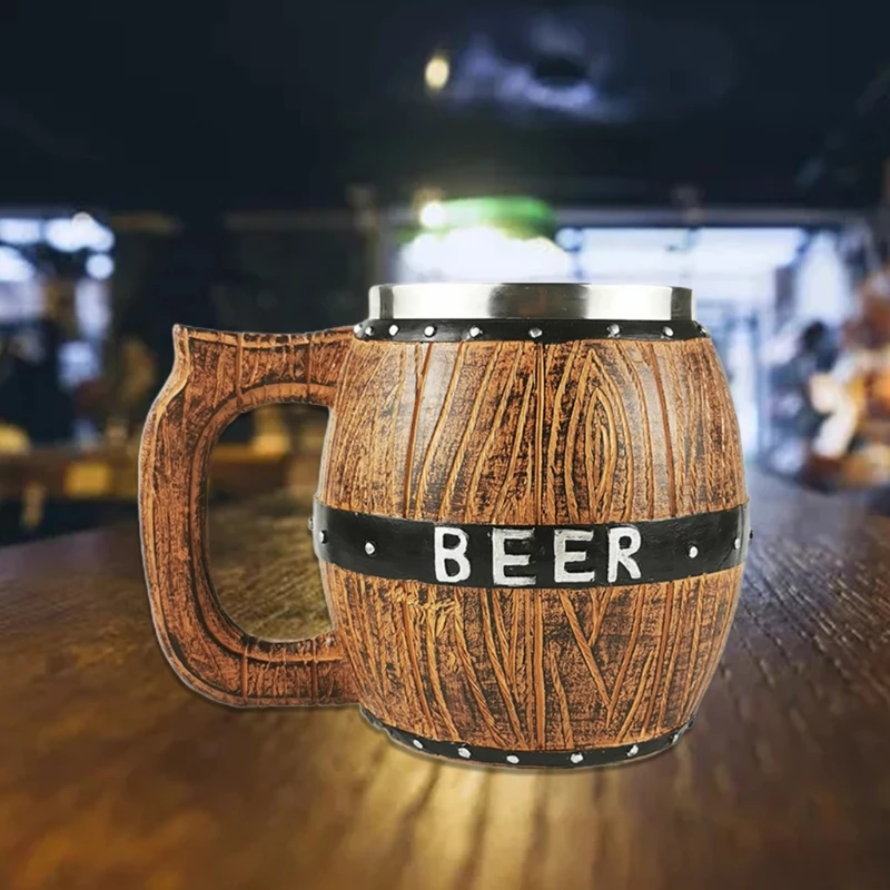 Деревянная бочка пивная кружка из дуба в форме ведра с двойными стенками чашка