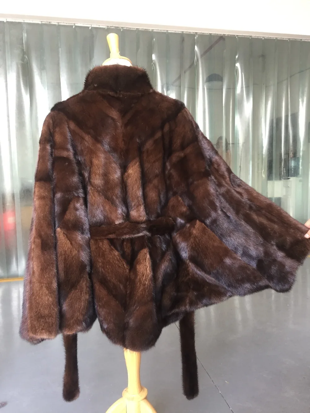 Tatyana Furclub, норковая шуба, тип летучей мыши, настоящая норковая шуба для женщин, кофе, тонкая норковая шуба, натуральная кожа, зимний теплый мех