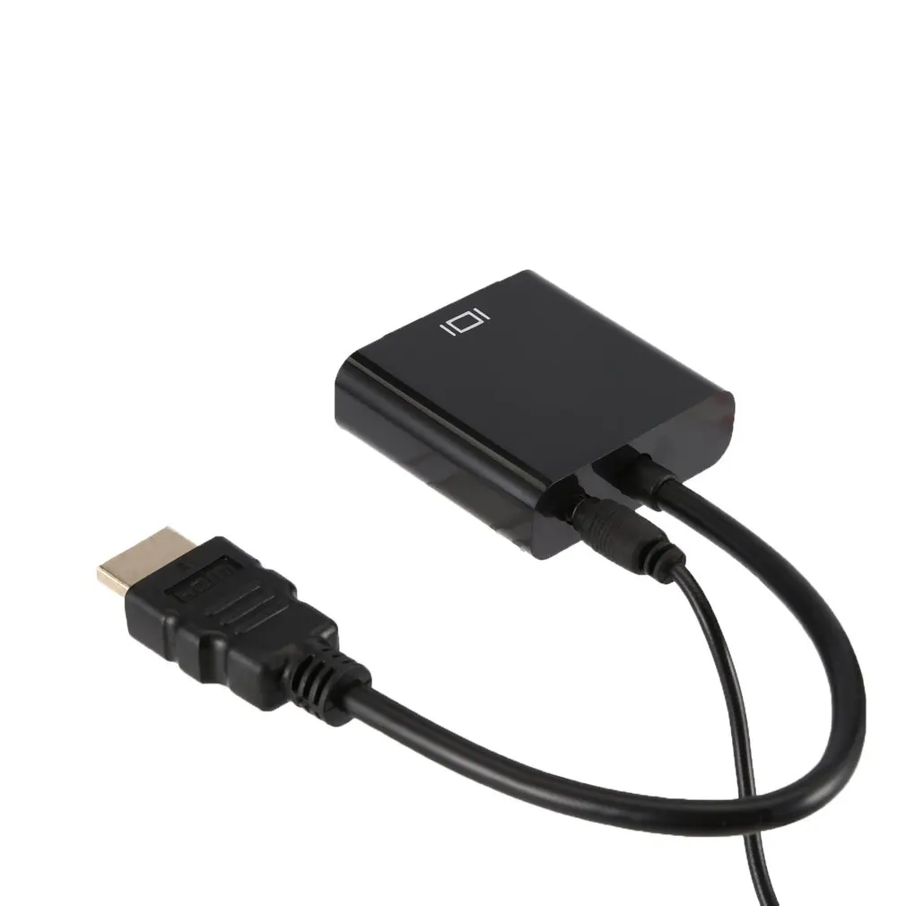 1080P Active HDMI to VGA Adapter Video Converter Male Female with Micro USB and 3.5mm Audio Port Cable |