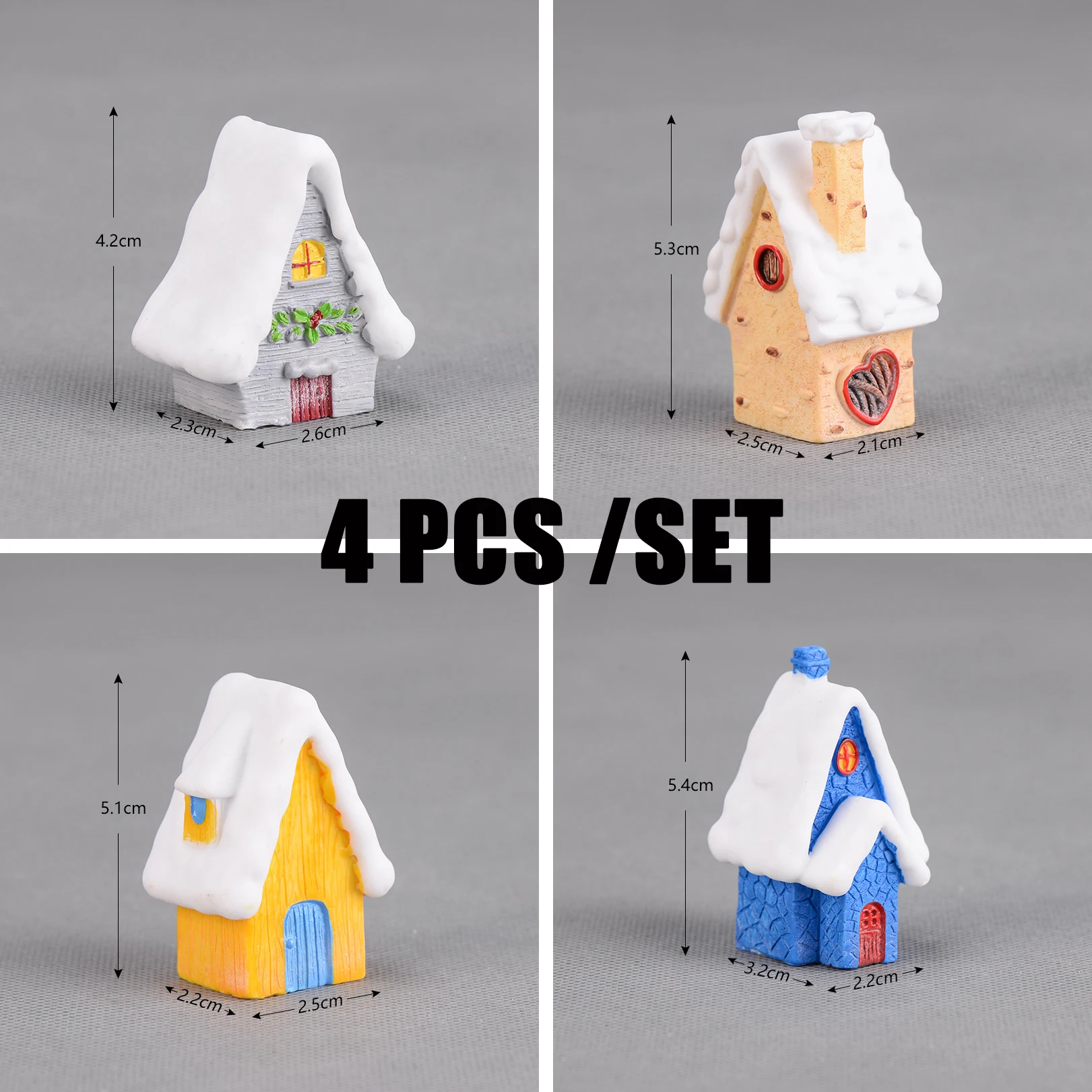 Чайник дом Миниатюрный Сказочный Сад Miniaturas микро пейзаж из мха Diy Террариум аксессуары фигурки для домашнего декора - Цвет: 4 PCS SET