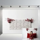 Фон для фотосъемки с изображением элегантных веселый фон с имитацией изголовья Рождество Фон рождественские украшения для дома с цветочным принтом детских и семейных Вечерние