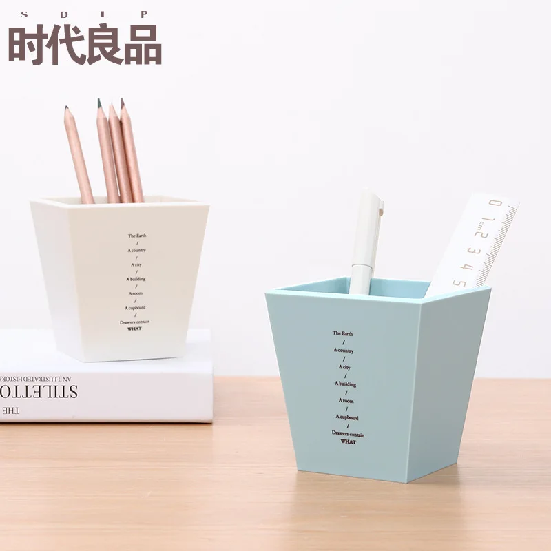 

pen holder, Office Stationery Student Desktop Pen Pail Storage Box, Brush pot