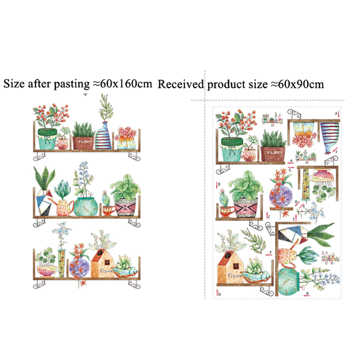 Настенные водонепроницаемые виниловые наклейки Zerolife с изображением растений