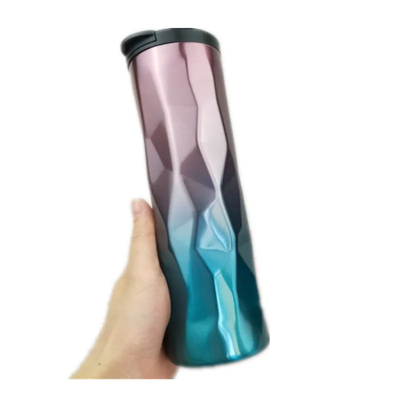 

Creative Car Coffee Cup Men and Women Stainless Steel Vacuum Flask Diamond Irregular Double Vacuum Vacuum Flask Business Gifts