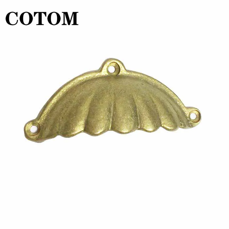 COTOM 1 шт. плотные латунные ручки и для шкафа кухонных ящиков полукруглые винтажные
