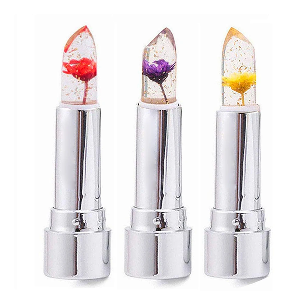 3 шт. губная помада Кристальный цветок желе питательный увлажняющий бальзам для