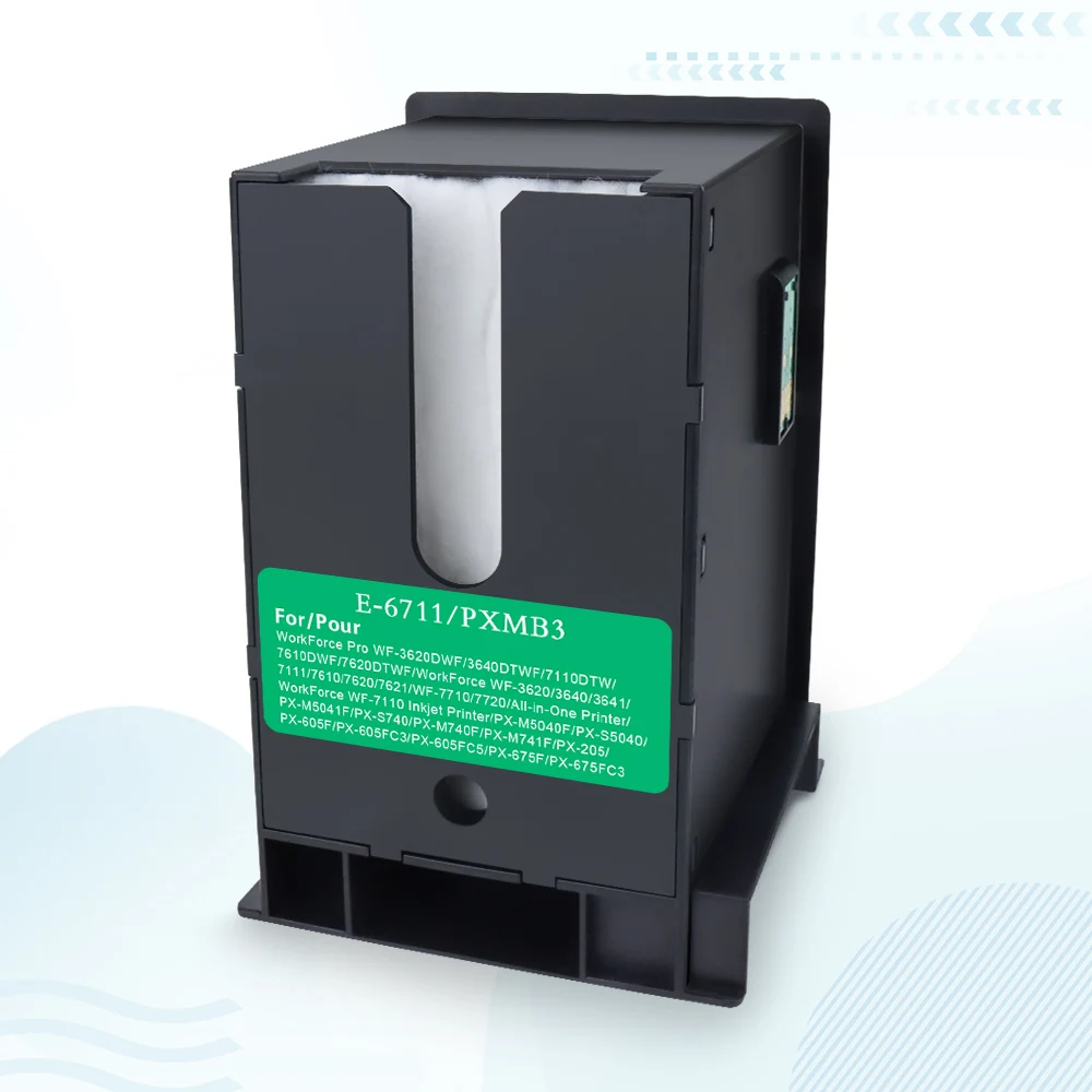 2PK T6711 L1455 отходов чернил коробка для Epson WF 7111 7610 7620 7621 3620 3640 7710 7720 7110 чернильницы