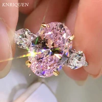 womens luxury 925 silver rings 1014mm 10 carats topaz pink crystal high carbon diamond wedding bands charms fine jewelry gifts