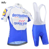 2020 new quick step lid summer cycling jersey set breathable team racing sport bicycle mens shorts clothing bike blue top