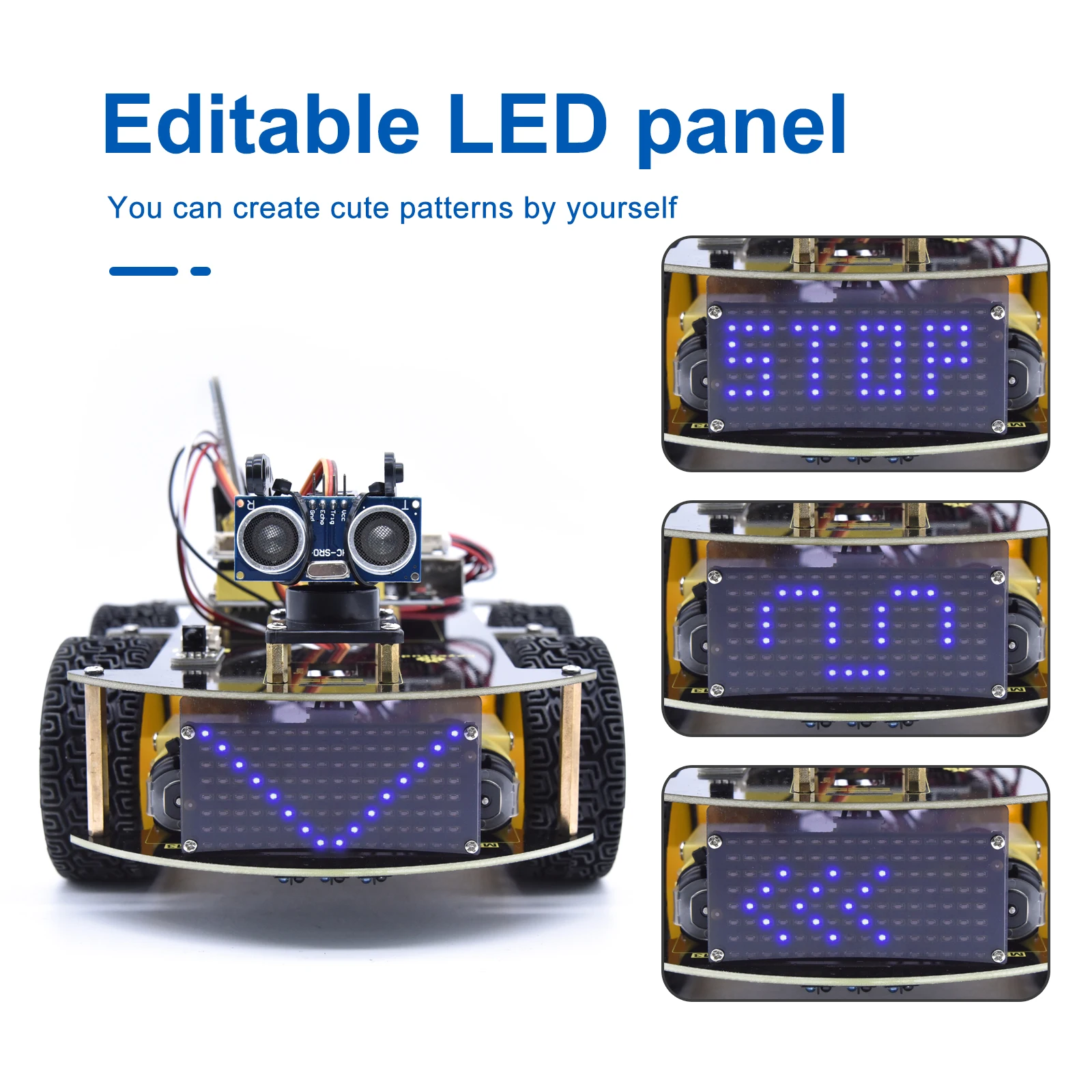 Keyestudio 4WD Multi BT Robot Car Kit V2.0 W/LED Display For Arduino Robot Kit DIY Electronic Kit/Programming Car Kit  Kids Toys