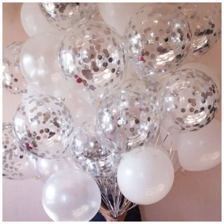 8 шт. прозрачные гелиевые шары с конфетти|Воздушные и аксессуары| |