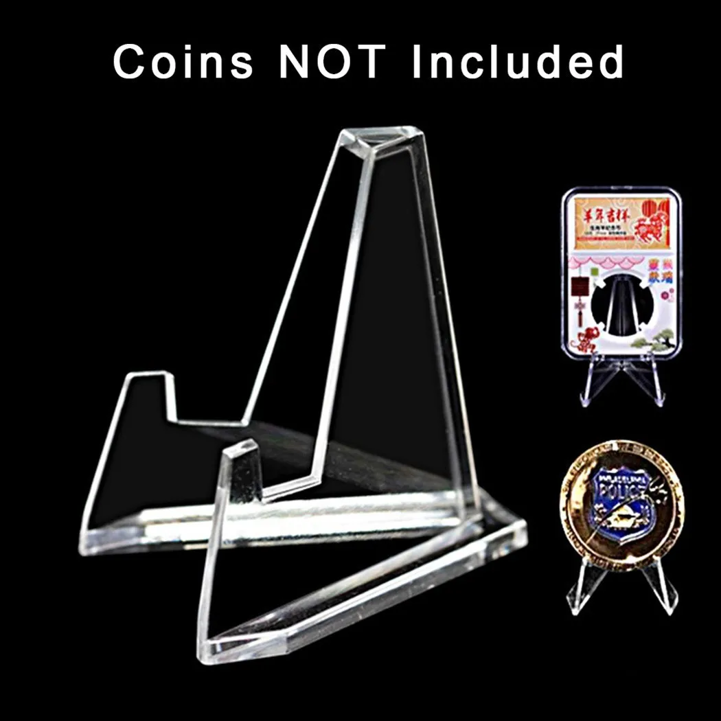 

20Pcs Coin Display Case Plastic Coin Display Frame Stand Clear Round Square Case Capsules Holder Easel Collection Protection Box