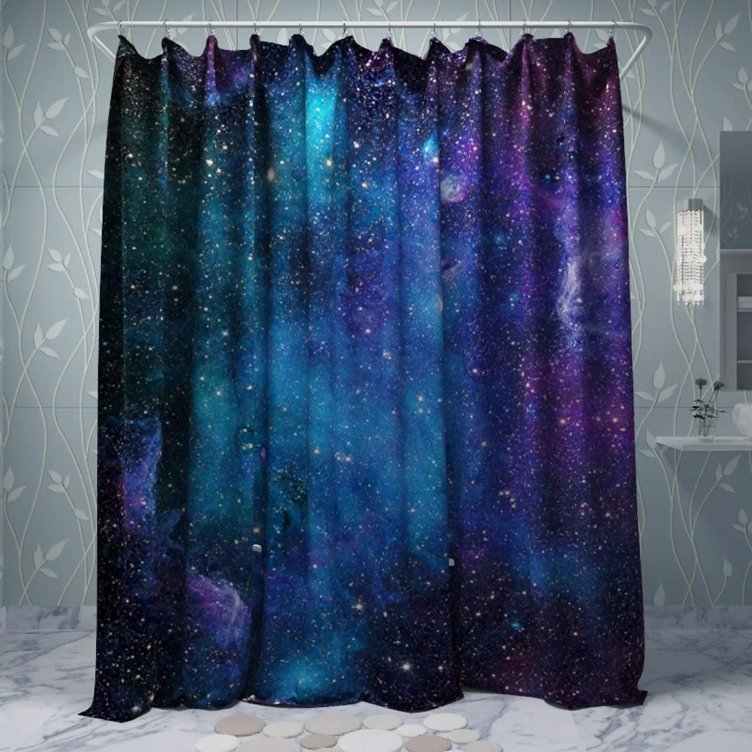 colorful galaxy space shower curtain psychedelic starry hang curtain bathroom decoration polyster fabric bathroom accessories free global shipping