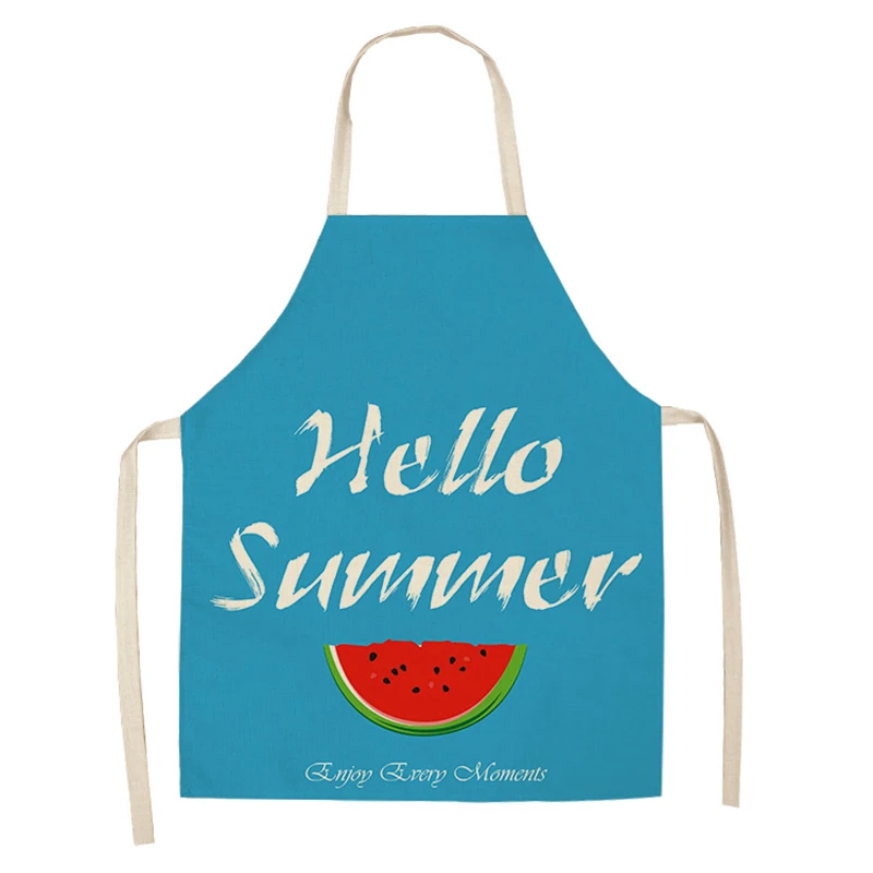 Senyue 1Pcs Kitchen Apron Printed Sleeveless Cotton Linen Aprons for Men Women Home Cleaning Tools aprons woman | Дом и сад