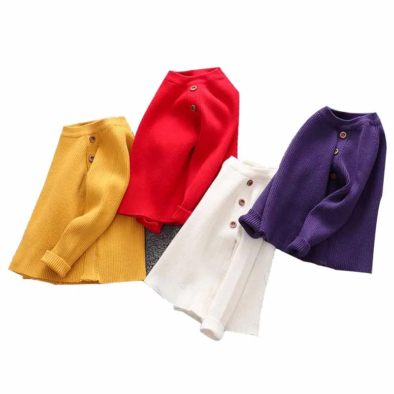 

Свитер для мальчиков и девочек, вязаный свитер в рубчик, однотонный, карамельных цветов, одежда для детей, пуловер для девочек, весна 2021