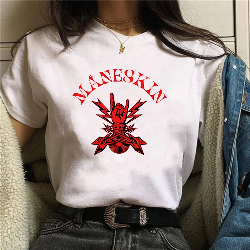 

Maneskin Print Spring Summer Holiday Street Graffiti Style Men/Women Casual T-shirt Novelty street style