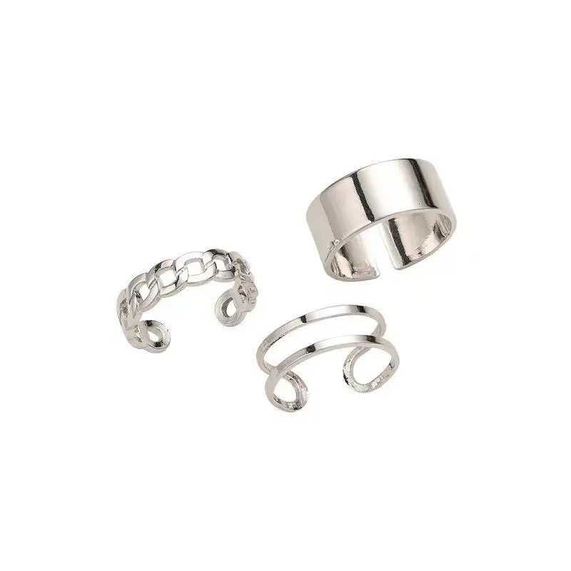 

Vintage Adjustable Geometric Hollow Ring Female Hip Hop Punk Opening Index Finger Joint Rings Set for Women 2021 Jewelry Trend