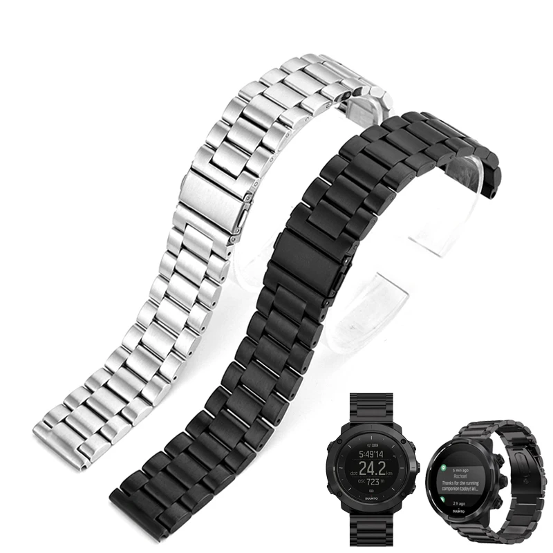 

Stainless steel Watchband +Tool for Suunto 9/Ambit 3 Vertical/Spartan Sport HR metal Watch Band Wrist Strap Bracelet 24mm black