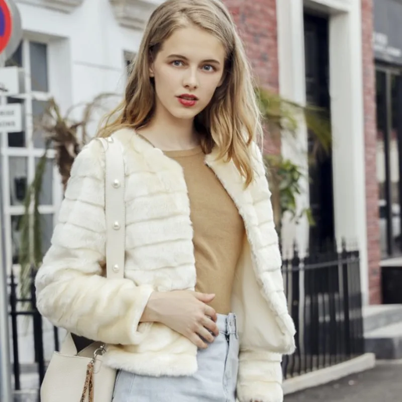 

New Faux Fur Coat Fashion Faux Fur Coat Sheared Wool Coat Y1050