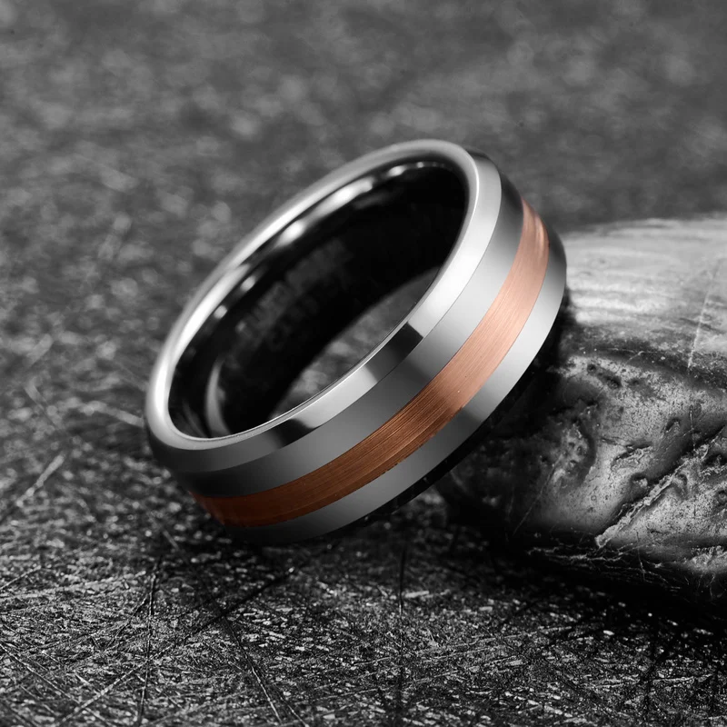 8 мм мужское кольцо Середина матовая Вольфрамовая сталь Карбидное электрическое