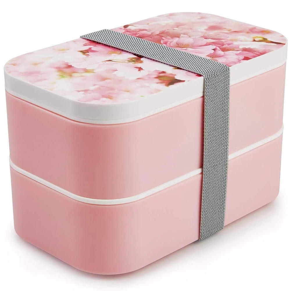

Lunch Box - All-In-One Leak Proof Stackable Container,Built-In Plastic Utensil Set And Nylon Sealing Strap