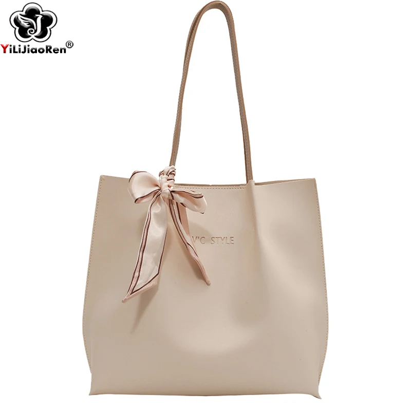 

Fashion Scarves Handbag Set for Women Large Capacity Tote Bag Ladies Quality Leather Letter Shoulder Bags Designer Sac A Main