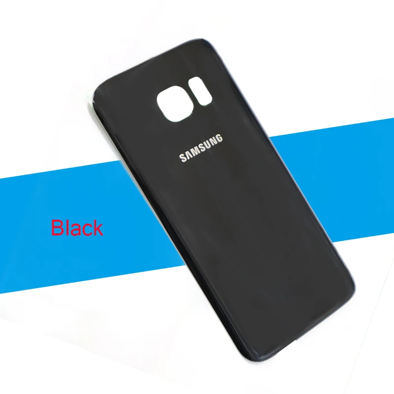Black samsung Galaxy S7 G930F/S7 EDGE G935F samsung чехол для батареи Чехол для samsung S7 заднее стекло крышка - Цвет: Black