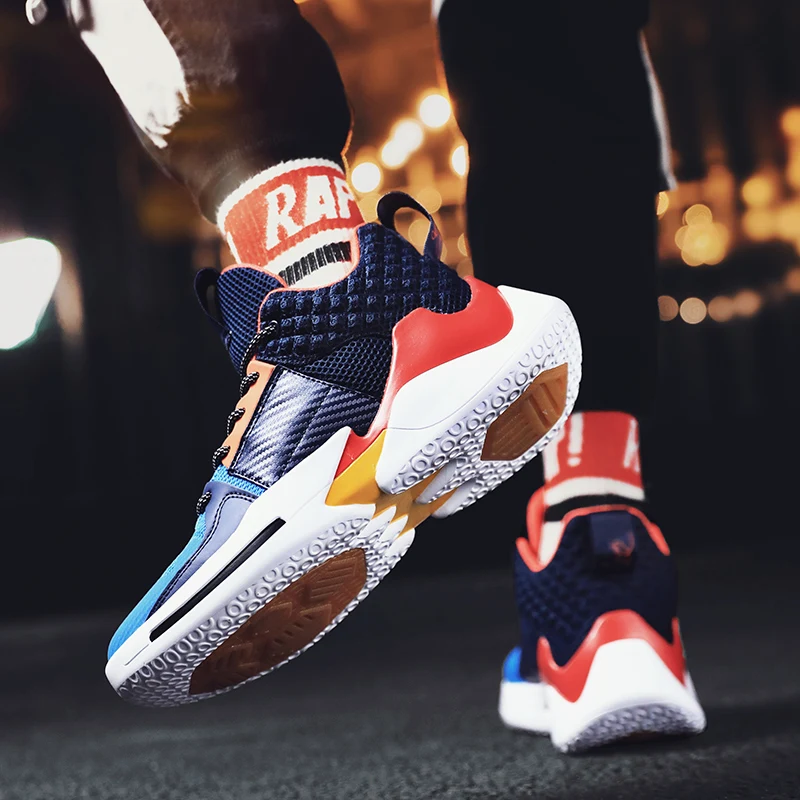 

Men Basketball Shoes High Top Breathable Men Boots Ankle Zapatillas Hombre Deportiva Athletic Two-Tone Sports Shoes For Male New