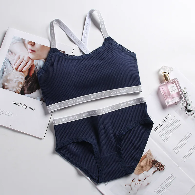 Комплект спортивного нижнего белья с надписью jollb Thread Miss для девочек студенток