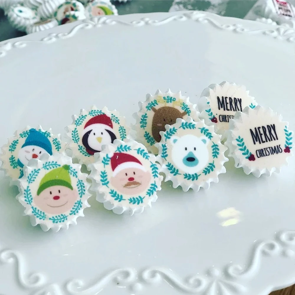 Индивидуальная Смешанная Рождественская сахарная штамп с Сантой переводная