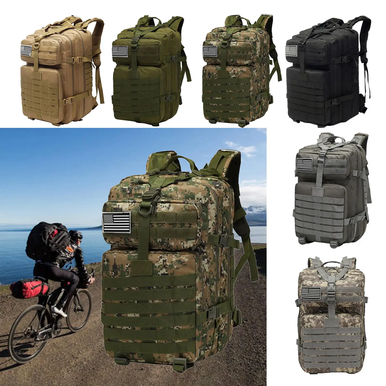 

Outdoor Military Rucksacks 800D Oxford cCoth 45L Waterproof Tactical backpack Sports Camping Hiking Trekking Fishing Hunting Bag
