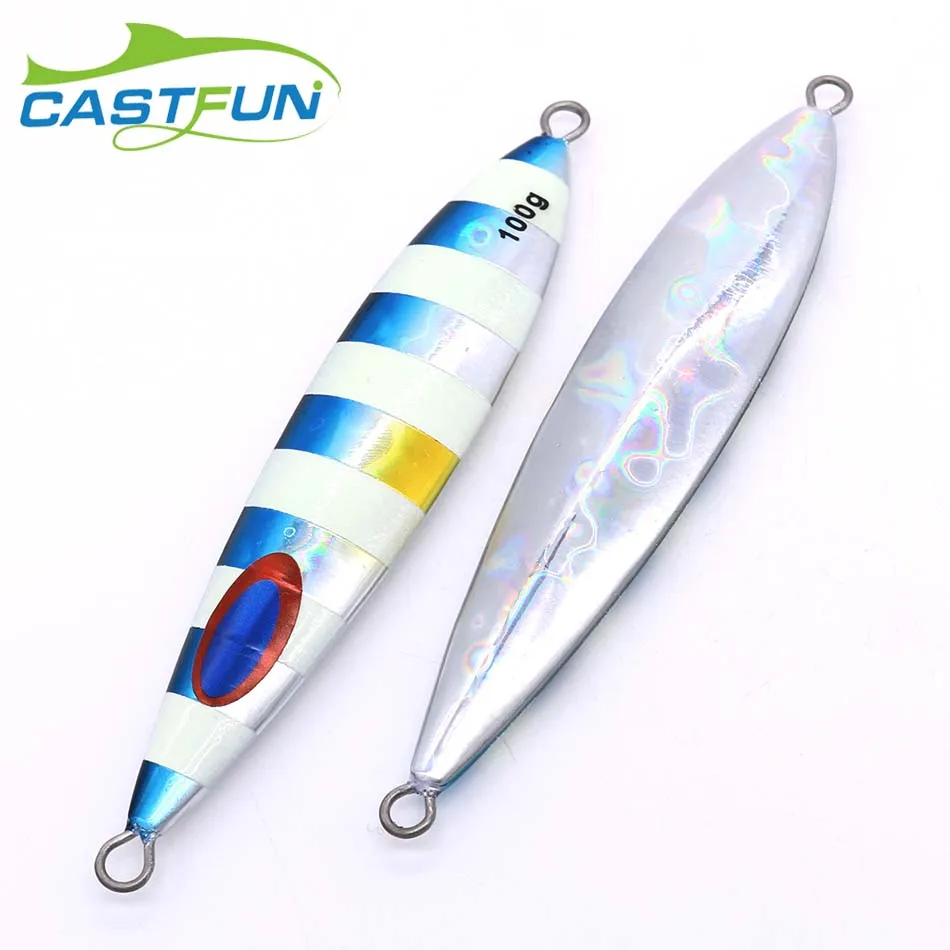 Casstfun металлический джиг 1PC 80g 100g 150g 200g рыболовная приманка Неон светящиеся