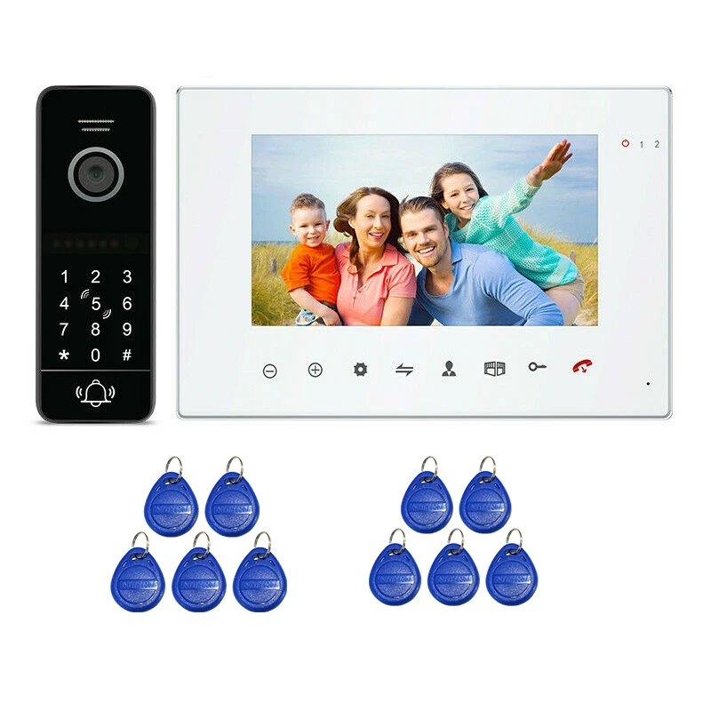 

Wired 720P AHD Video Door Phone Intercom System Code Keypad RFID Doorbell Camera 7 inch Recording Monitor Free Shipping