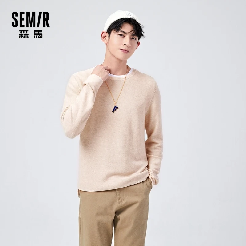 

SEMIR Sweater Men O Neck Knit Sweater 2021 New Spring Men'S Inner Layering And Wearing Basic Japanese Tops